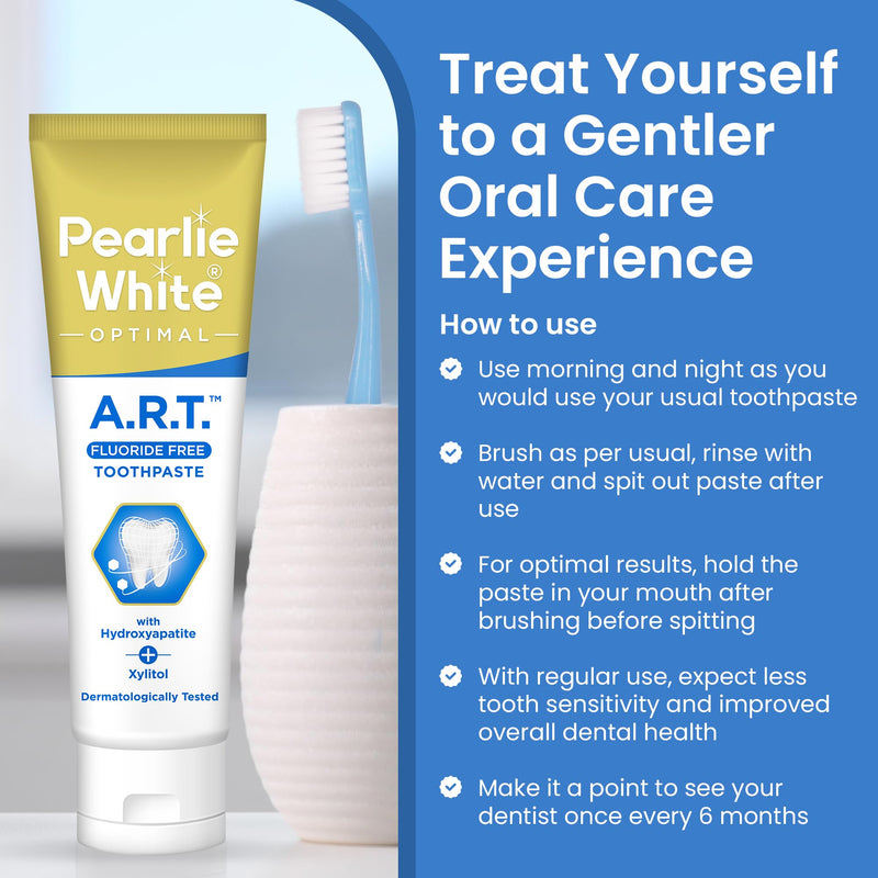 [Australia] - Pearlie White Active Remineralization Fluoride Free Toothpaste - 3.8oz/110gm - Hydroxyapatite Toothpaste for Tooth Enamel Repair - Contains Xylitol - Helps Remove Stains - 1 Pack 3.8 Ounce (Pack of 1) 