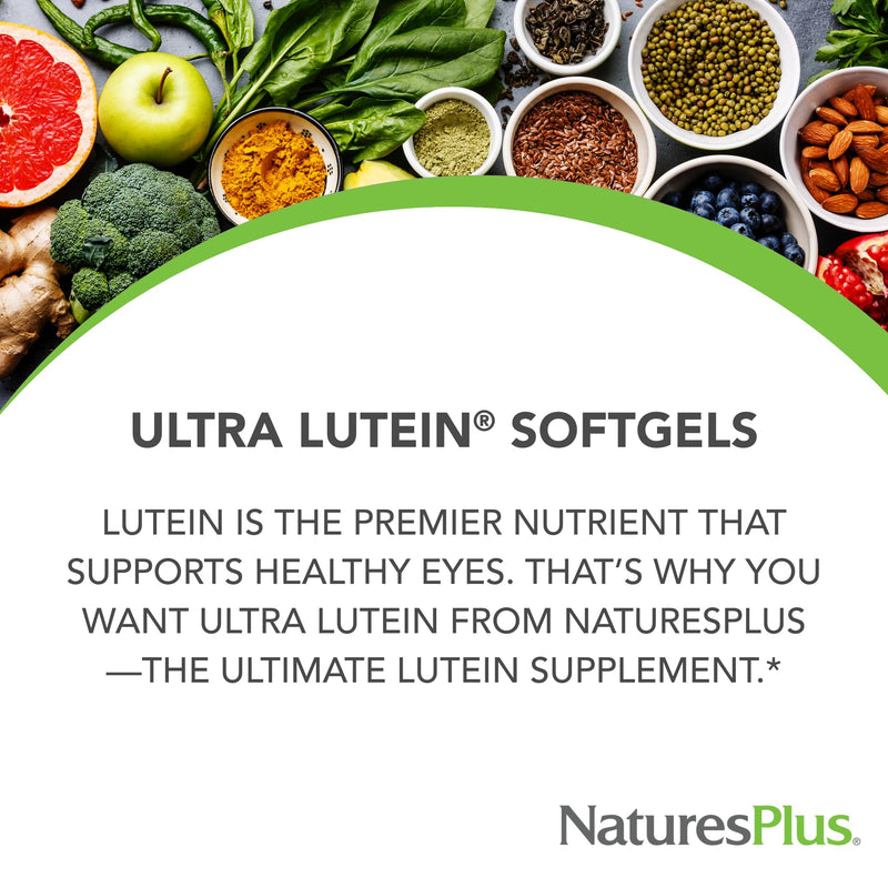 NaturesPlus Ultra Lutein 20 mg - 60 Softgels - Nutritional Support for Healthy Eye Function - 60 Servings