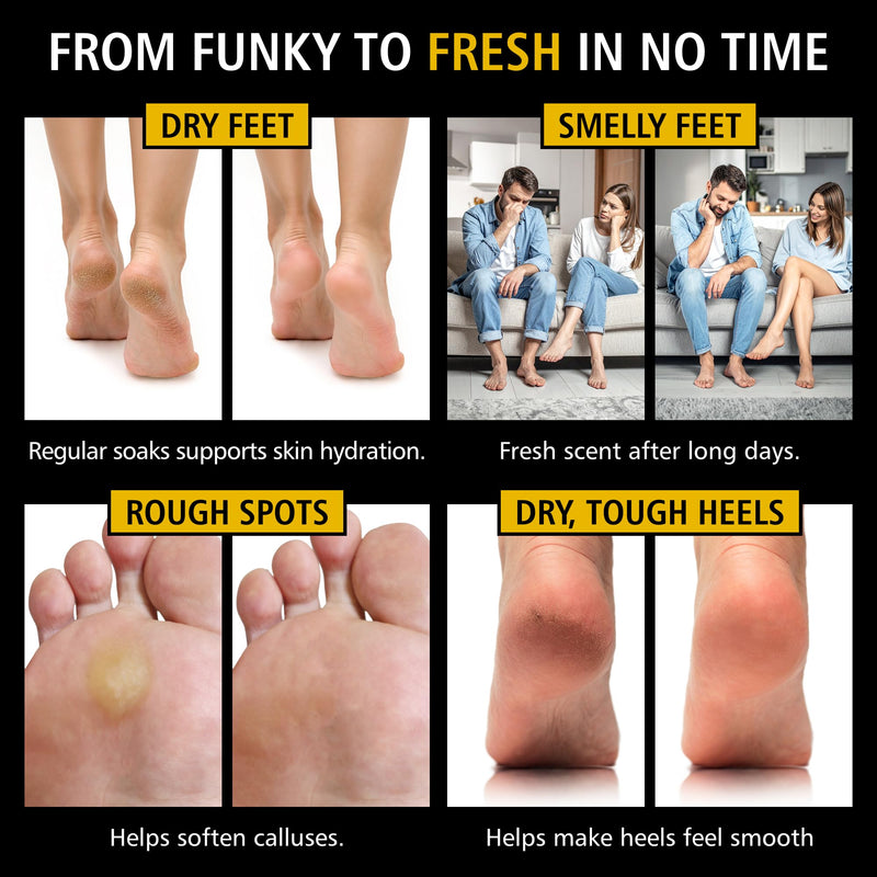 Heavy Duty Tea Tree Oil Foot Soak Epsom Salt for Soaking for Odor &Footbath | Soften Calluses - Nail Discoloration - Relaxing Pedicure Soak - Dry Skin & Rough Heels - 16oz Foot Soak Salt