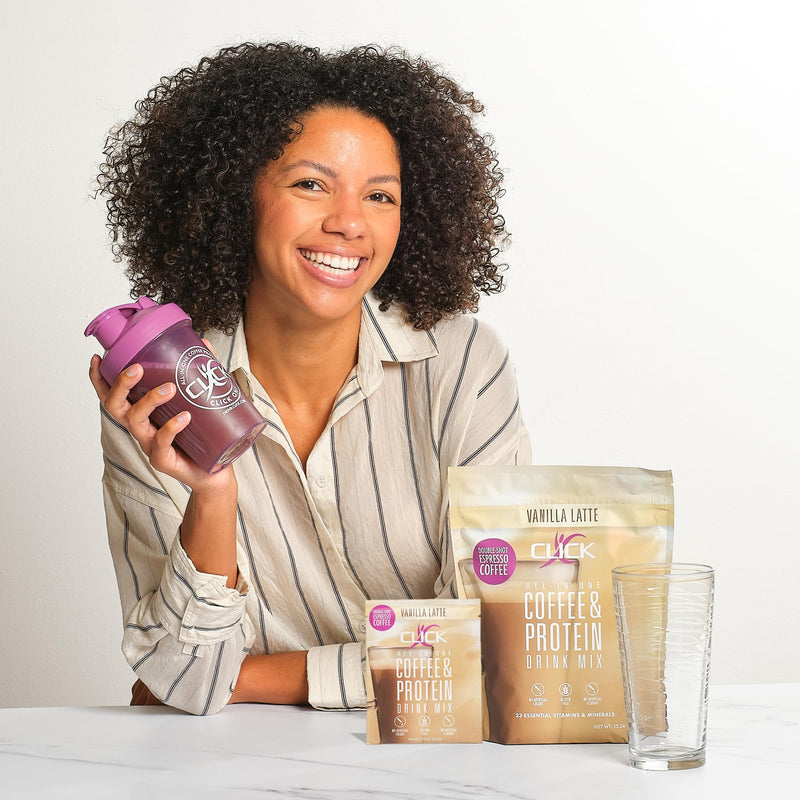 [Australia] - Click Coffee Protein Powder | Double Shot Espresso | 16g Protein | 23 Essential Vitamins | Low Calorie Meal Replacement | 150mg Caffeine | Gluten Free | No Artificial Flavors or Colors | Vanilla 15.24 Ounce (Pack of 1) 