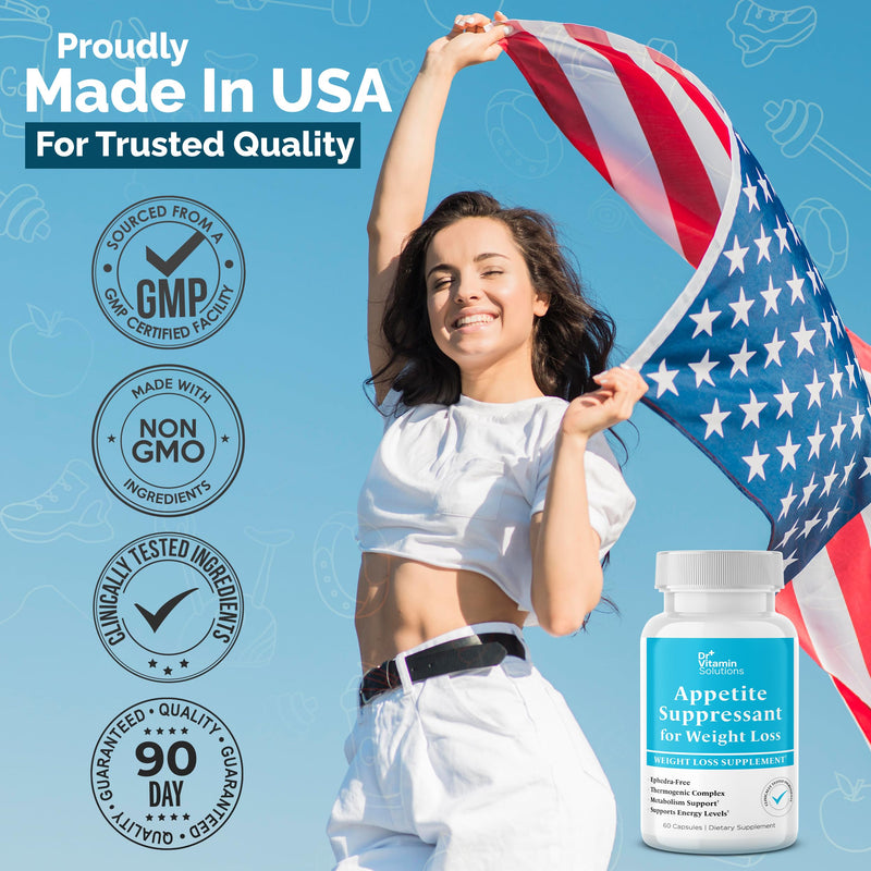 Appetite Suppressant for Weight Loss - Thermogenic Diet Pills for Women | Belly Fat Burner for Men and Women, Garcinia, Guarana, Metabolism Booster, Ephedra Free, Non-GMO, Made in USA, 60 Capsules 60 Count