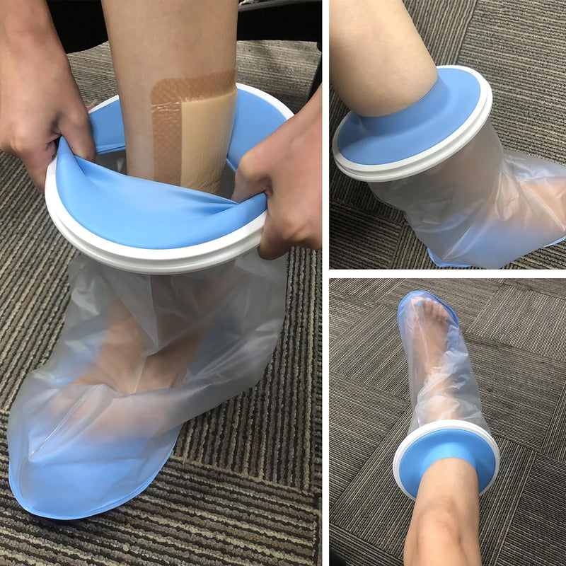 [Australia] - YUNCHI Shower Protection Foot Waterproof Non-Slip for Adults for Shower Cast Protection Waterproof Feet Foot for Showering Reusable Bandage Protection Keep Wound Bandages Dry (M-Foot) 