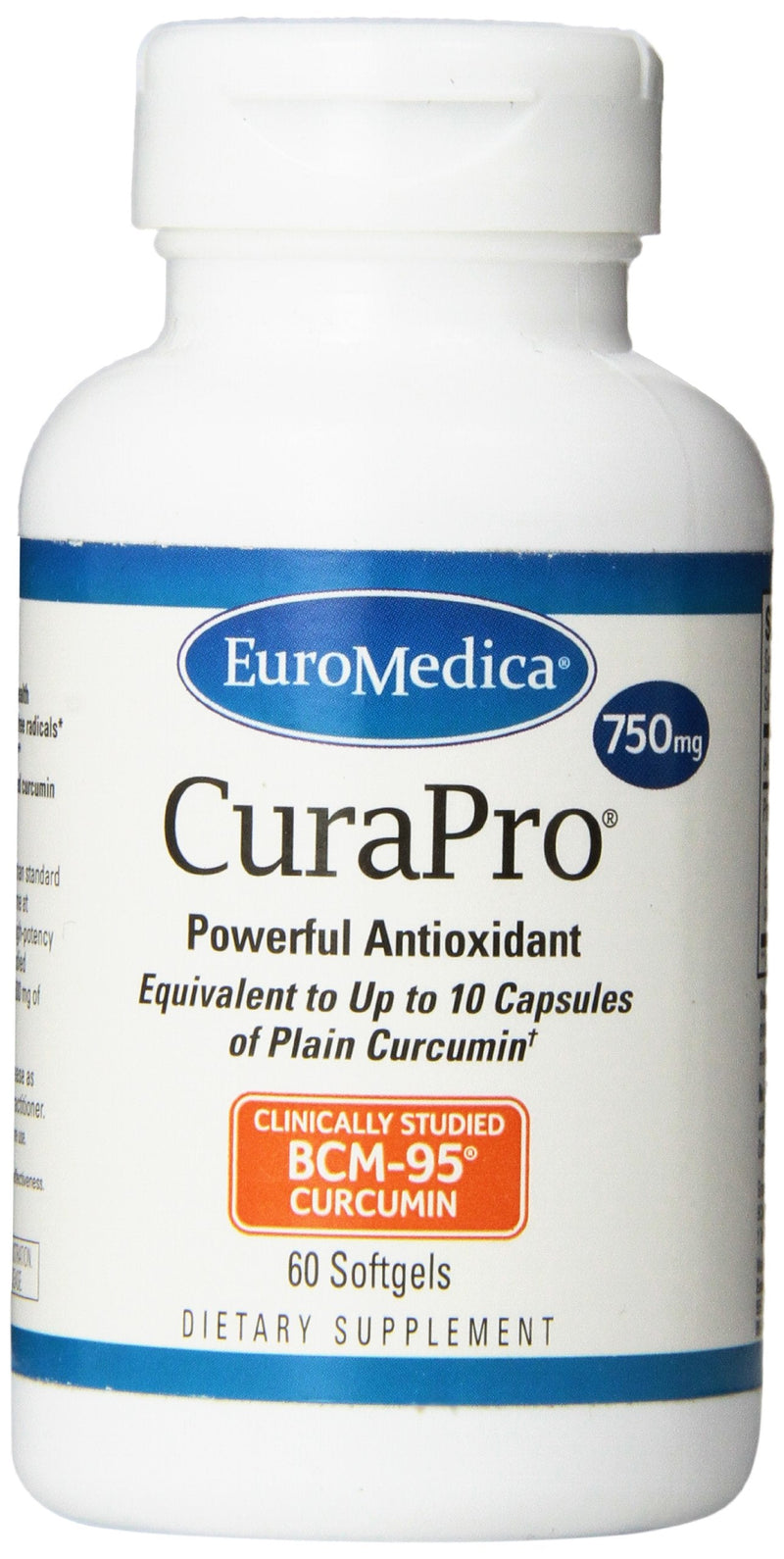[Australia] - EuroMedica CuraPro - Antioxidant Supplement for Brain & Cardiovascular Health Support - Herbal Supplement with Curcumin - Dietary Immune Support Supplement - 60 Softgels 