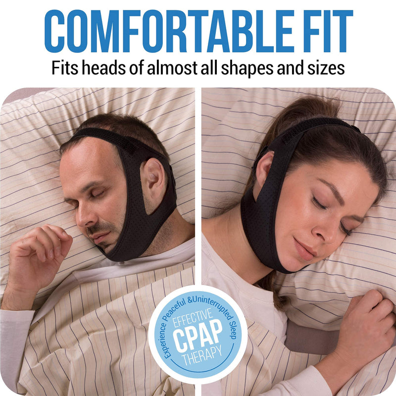 [Australia] - Anti Snoring Chin Strap for CPAP Users | Medium | Keep Mouth Closed While Sleeping | Adjustable Premium Snore Stopper Head Strap for Men and Women | Itch-Free Material for Uninterrupted Sleep M 