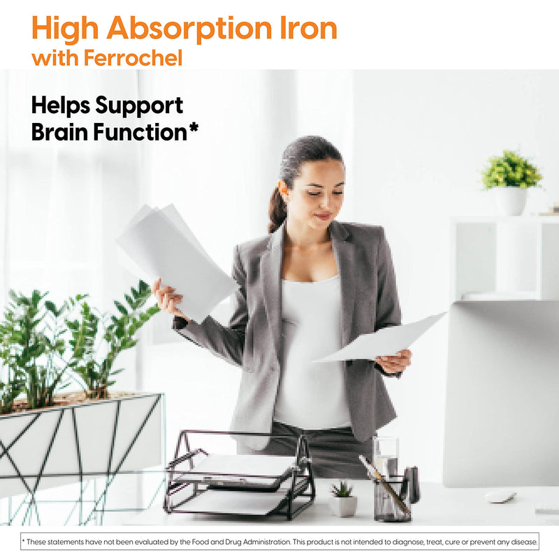[Australia] - Doctor's Best High Absorption Iron Tablet with Ferrochel, Gentle on The Stomach, Immune Health, Blood Health, 27 mg 120 Count (Pack of 1) 