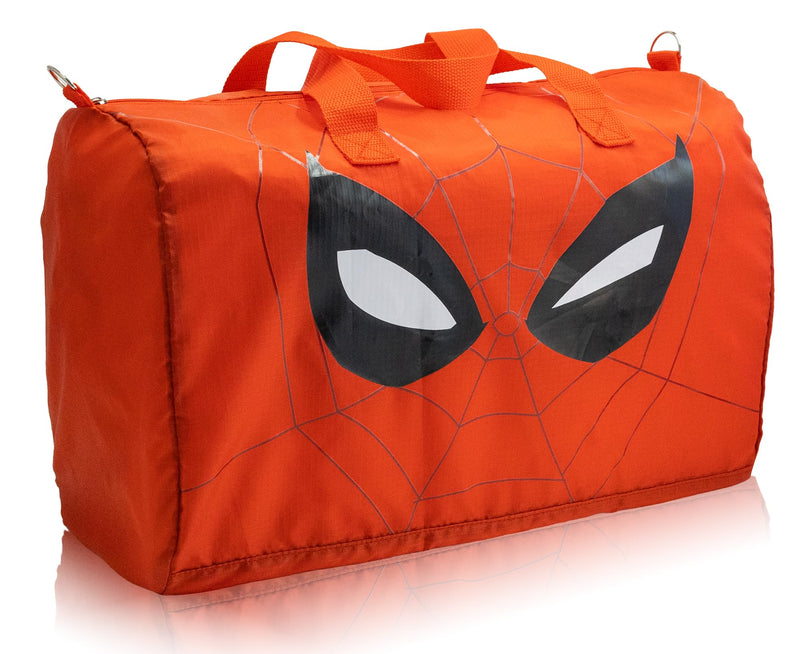 Marvel Spiderman Duffle Bag | Lightweight Foldable Travel Duffel with Shoulder Strap & Luggage Sleeve | Large Packable Spider Man Bag for Kids, Teens, or Adults | 18" x 12" | Ages 3+
