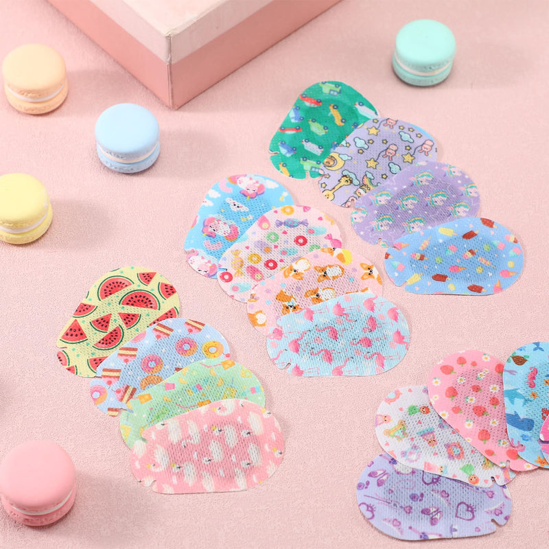 [Australia] - 100 Pcs Adhesive Eye Patches for Kids Girls Cute Toddler Eye Patch Bulk Colorful Breathable Lazy Patch Cartoon Adhesive Bandages for Children Baby Light Blocking, 20 Styles, 3 x 2 Inches 100 