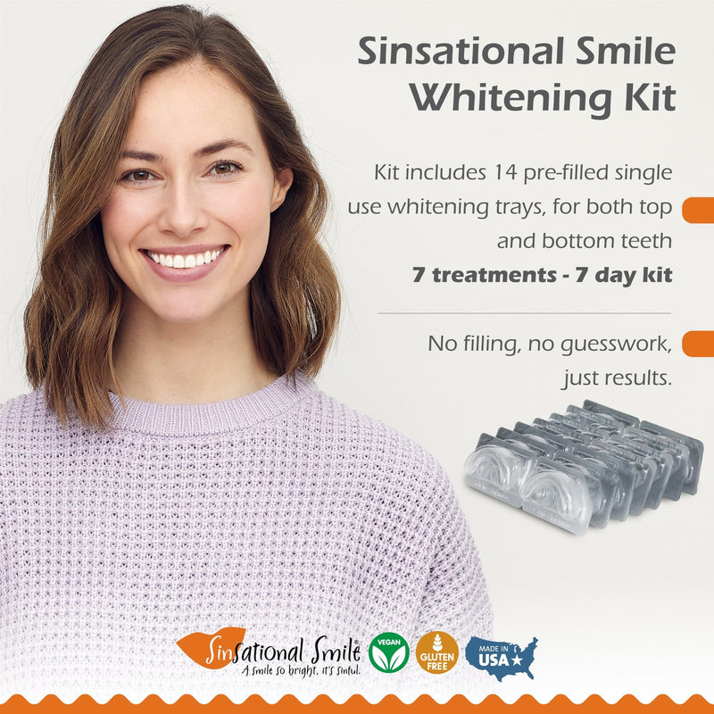 [Australia] - Pre-Filled Teeth Whitening Trays, 14 Trays (7 Treatments) - Safe, Fast, Simple, Effective, Removes Stains, No Sensitivity, Enamel Safe, for Sensitive Teeth & Gums 