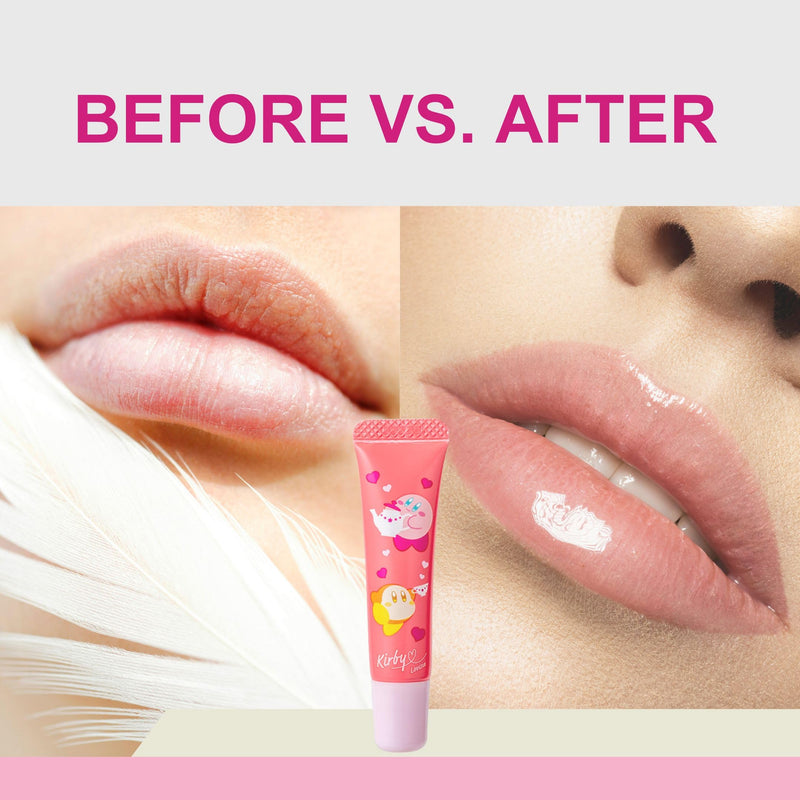 Kirby Peach Lip Gloss for Girls, Hydrating Lip Gloss for Women with Tea Leaf, Rose& Star Fruit Extract & Vitamin E, Cute Lip Oil, Lip Balm & Lip Moisturizer Made in Japan, Peach Tea 1