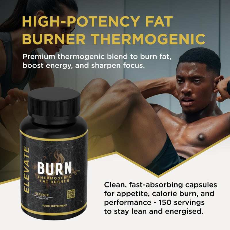 Burn Thermogenic Fat Burner for Men & Women - Metabolism Booster & Energy Support Supplement, Supports Weight Management, Focus & Craving Control, 30 Servings - (150 Capsules)