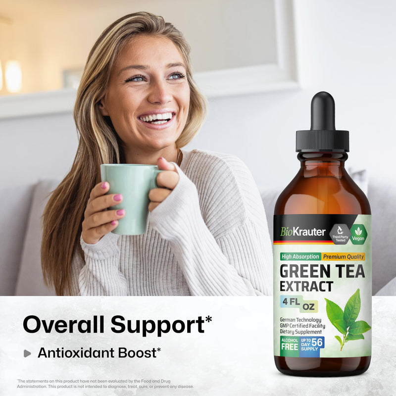 [Australia] - Green Tea Extract Tincture - Organic Green Tea Supplements with EGCG - Antioxidant Source - Immune Support Supplement - Alcohol and Sugar Free - Vegan Drops 4 Fl.Oz. 4 Fl Oz (Pack of 1) 