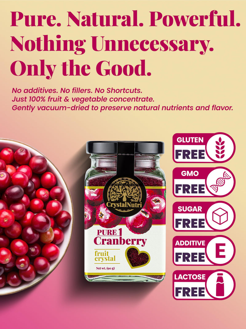 Pure Cranberry 90g – Better then freeze dried fruit - concentrated powder - low temperature drying – Preserving natural enzymes, rich in antioxidants