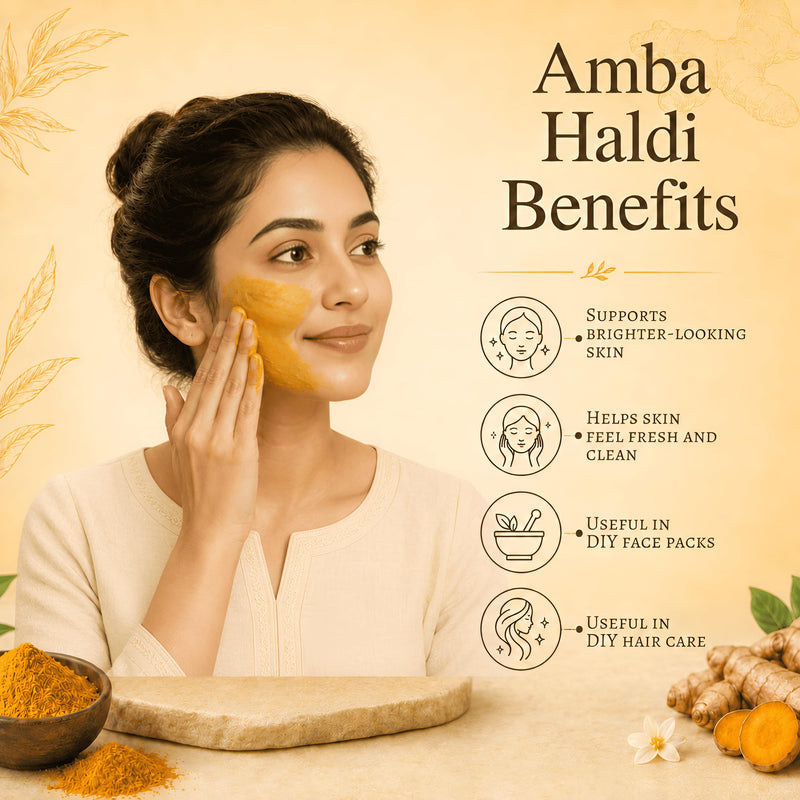Wild Turmeric Powder 227g | Curcuma Aromatica Kasturi Manjal | Amba Haldi for Face Pack, Skin Care Mask & DIY Beauty Routine | Finely Ground Single Ingredient Herbal Powder