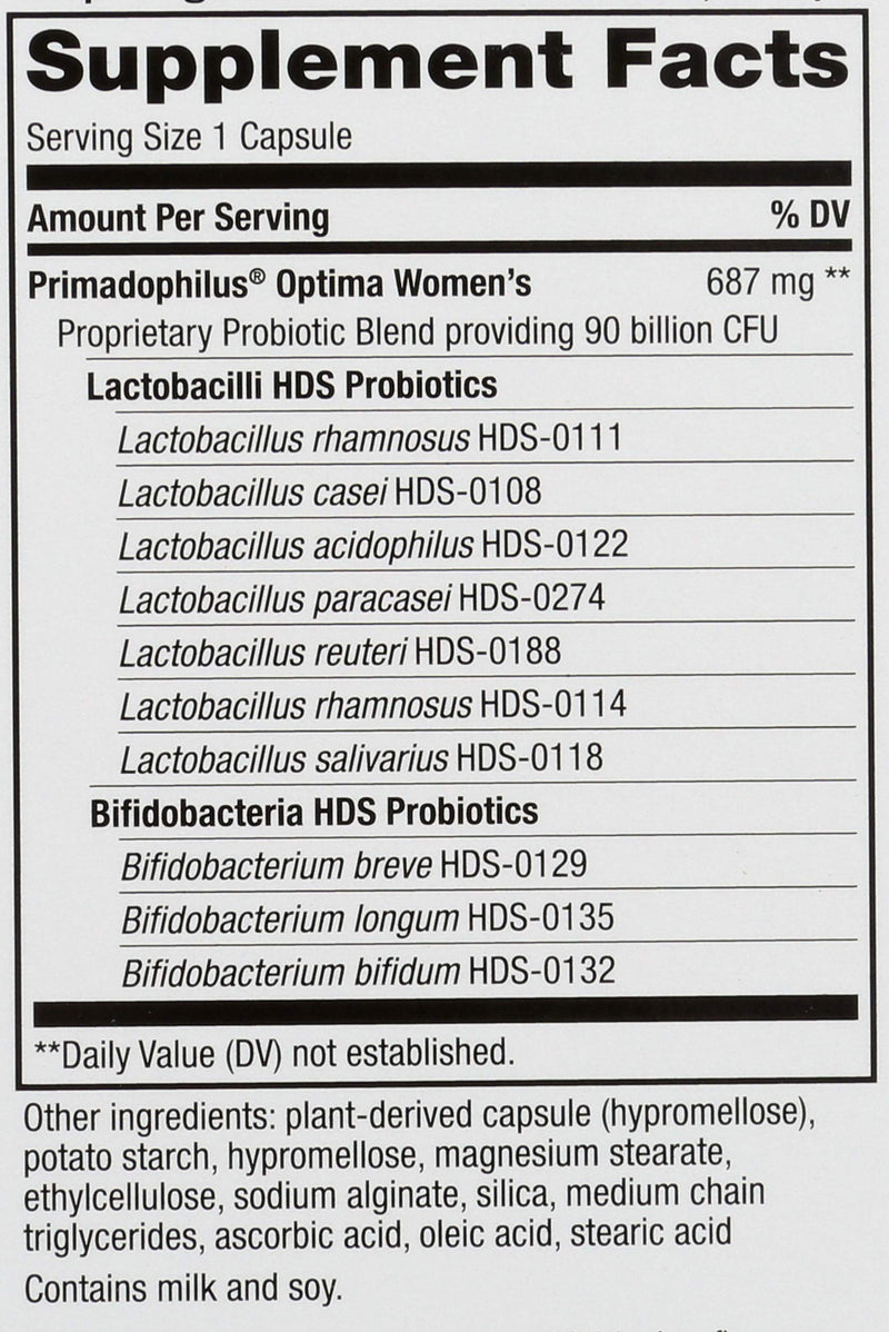 Nature's Way Fortify Optima Womens Daily Probiotic, 90 Billion, 15 Strains, Prebiotic, 30 Capsules
