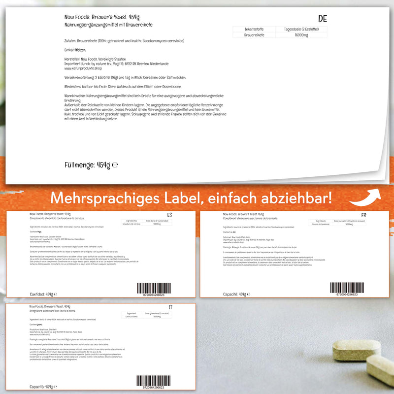 [Australia] - Now Foods, Brewer's Yeast (brewer's yeast), Saccharomyces cerevisiae, 454g vegan powder, laboratory tested, soy-free, non-GMO, vegetarian 