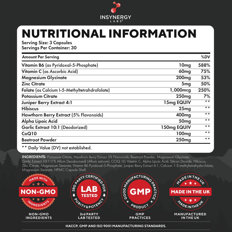 Heart Guard - Premium Blood Pressure Supplement (Maximum Dosage in UK) 13 Ingredients Blood Pressure Tablets 90 Vegan Capsules Heart Health Blood Pressure Support