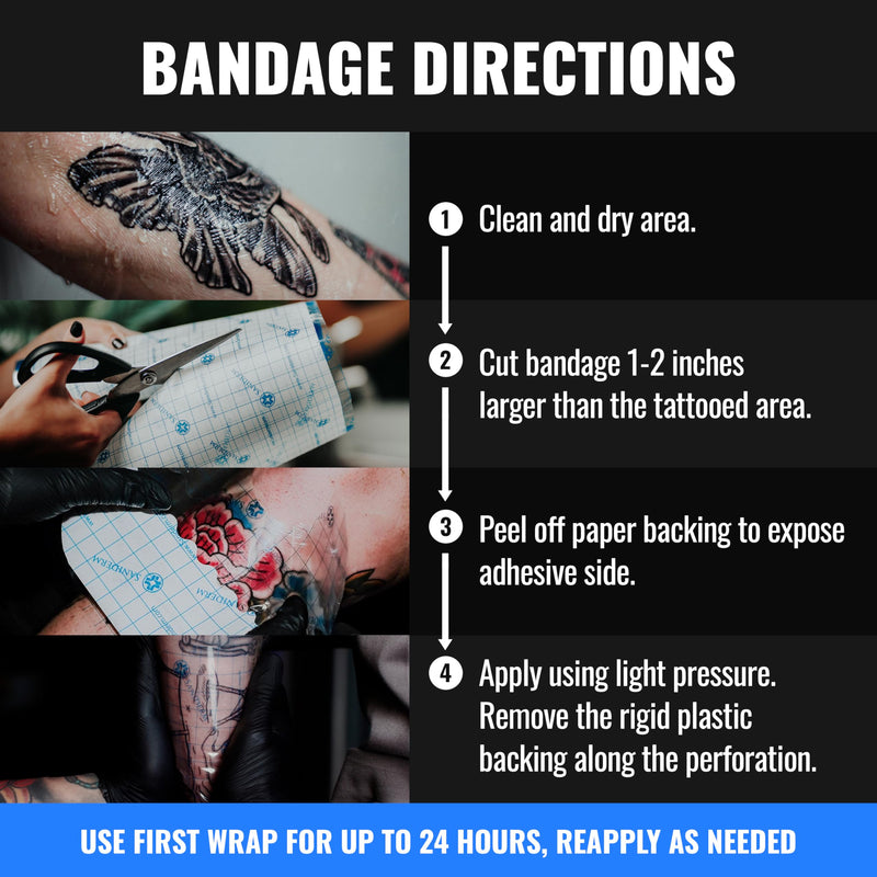 [Australia] - Saniderm Original Tattoo Aftercare Bandage (Personal Roll, 10.2 in x 2 yd) Personal Roll (10 in x 2 yd) 