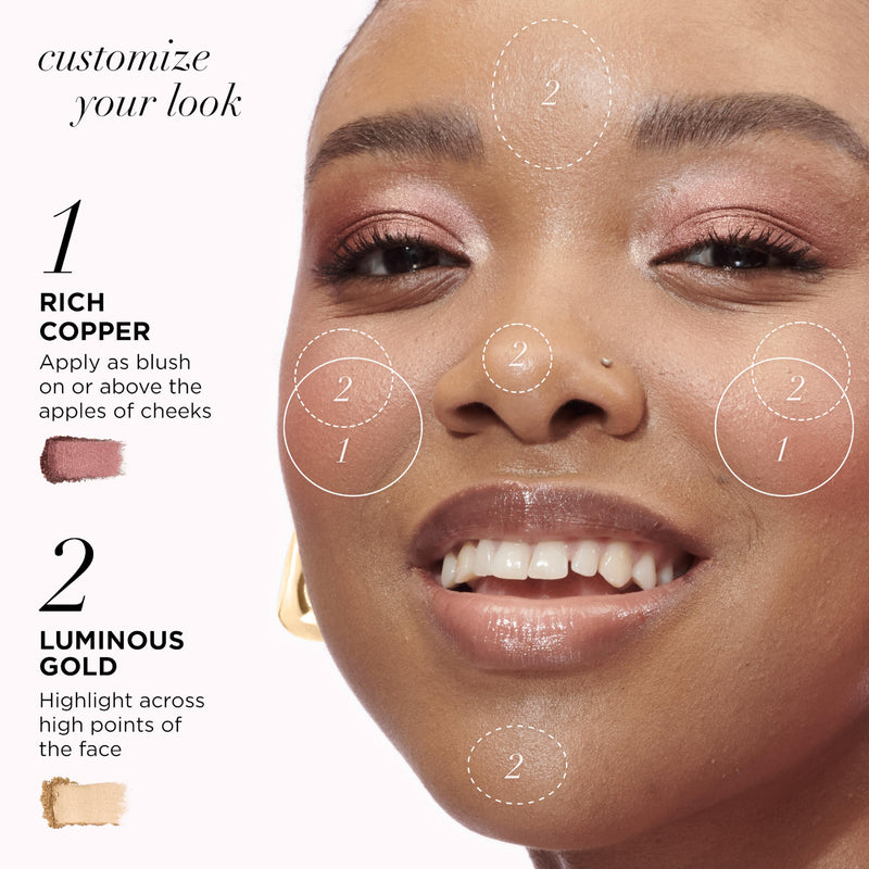 [Australia] - IT Cosmetics Celebrate Glow Face & Eye Makeup Palette - Multitasking Blush, Highlight & Eyeshadow Palette in Matte, Pearl & Shimmer Shades 