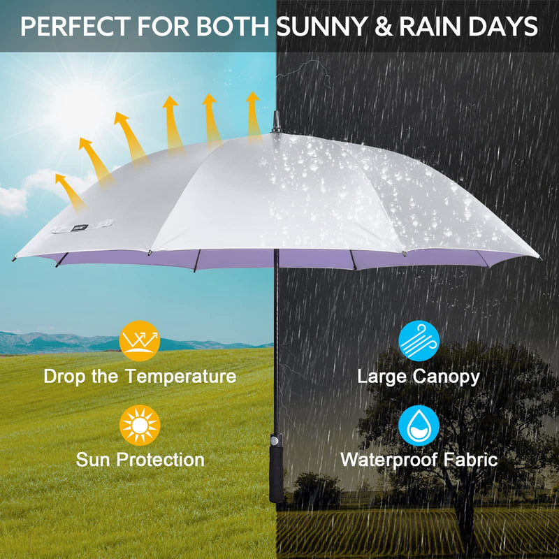 G4Free Windproof 42 Inch Travel Umbrella, Strongest Fiberglass Frame, Double Canopy with Reflective Strip, Autotomatic Folding Umbrella +54 Inch UPF50+ Auto Open UV Sun Golf Umbrella, for Rain & Sun