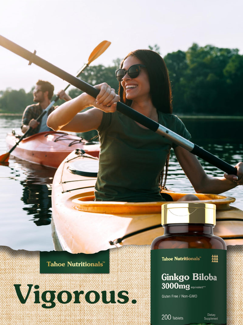 [Australia] - Carlyle Ginkgo Biloba | 3000mg Per Serving | 200 Tablets Extra Strength | Vegetarian | Non-GMO & Gluten Free Supplement | Tahoe Nutritionals 200 Count (Pack of 1) 
