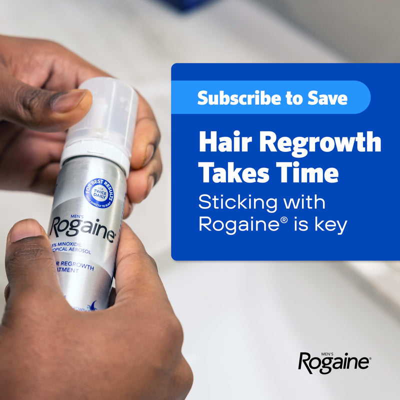 Men's Rogaine 5% Minoxidil Topical Foam, Unscented, 3 Mo Supply, 3x 2.11 Oz | Hair Regrowth Foam, Topical Hair Loss Treatment for Men, Regrow Fuller, Thicker Hair, Unscented, Aerosol, 3-Month Supply 2.11 Ounce (Pack of 3)