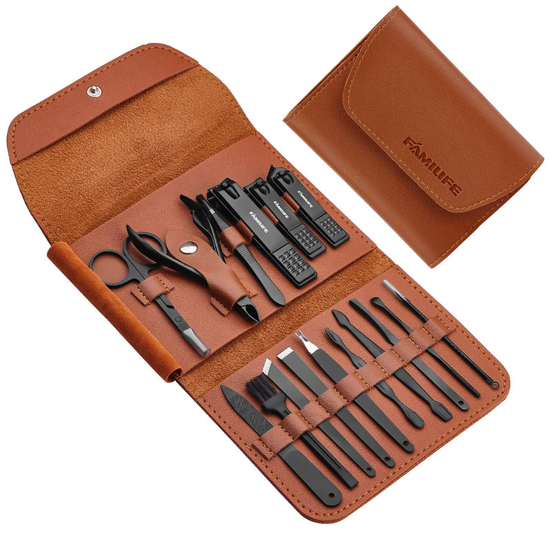 Manicure Pedicure Kit Professional Nail Clippers Set Men and Women 12 Pcs and 16pcs Grooming Kit Gifts for Men