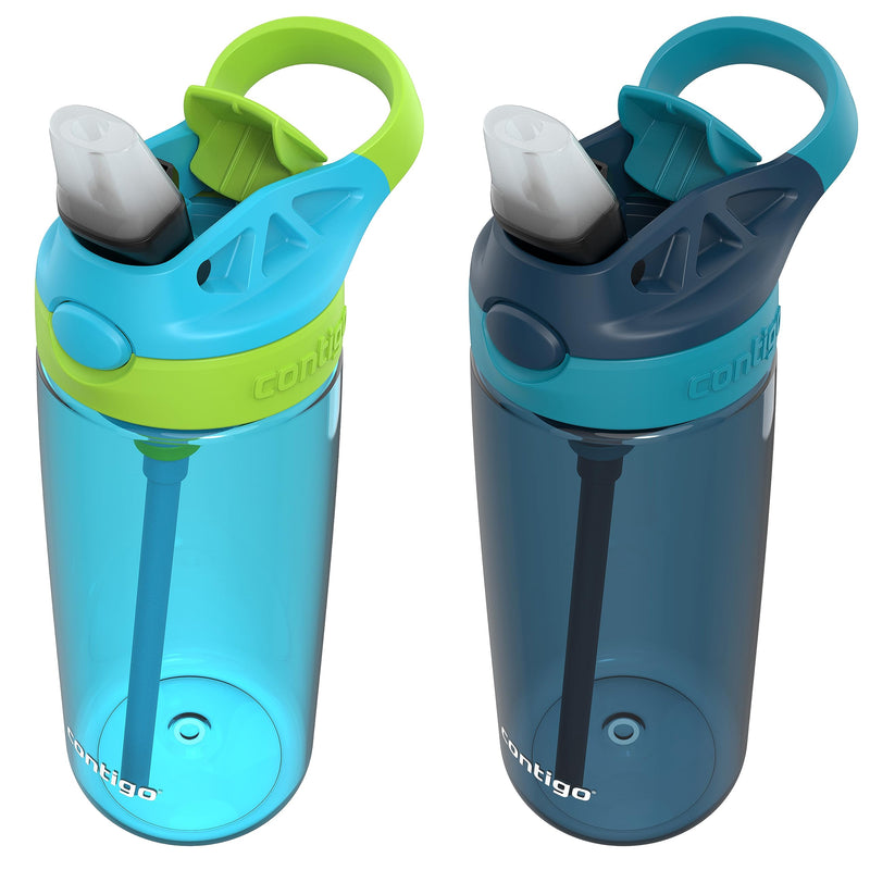 [Australia] - Contigo Aubrey Leak-Proof Spill-Proof Water Bottle, 20oz. 2 Pack, Blue Rasperry/Cool lime & Blueberry/Juniper Blue Raspberry/Cool Lime & Blueberry/Juniper 20 oz 