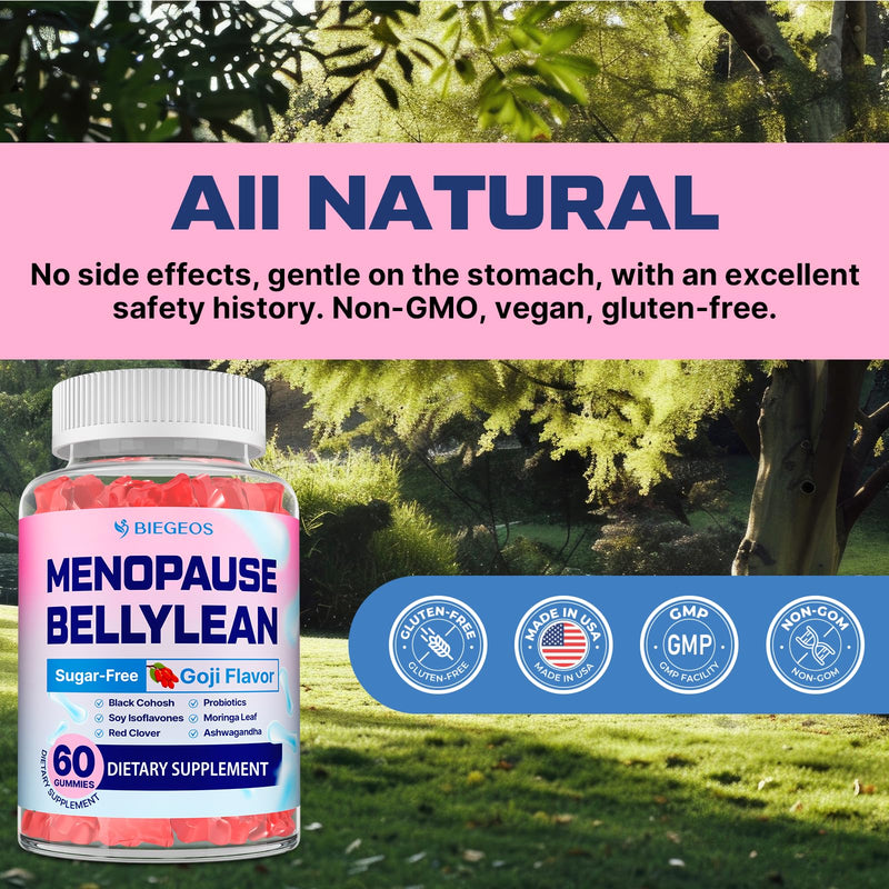 [Australia] - Menopause Supplements for Women Gummies, 16-in-1 Probiotic, Black Cohosh & Ashwagandha for Menopause Relief, Hot Flashes, Hormone Harmony, Mood Swings, Belly Burner* & Gut, Sugar-Free - 60 Gummies 60 Count (Pack of 1) 