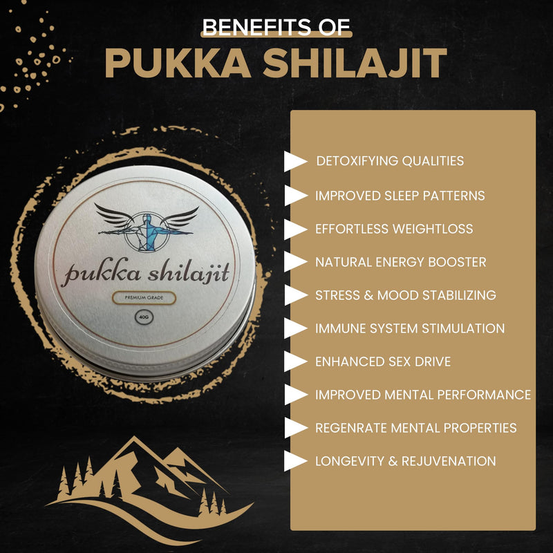 100% Pure Himalayan Shilajit Resin 40g – Premium Authentic Pukka Shilajit Rich in Fulvic Acid & 85+ Trace Minerals – Natural Energy, Strength, Stamina & Immune Support Supplement for Men & Women