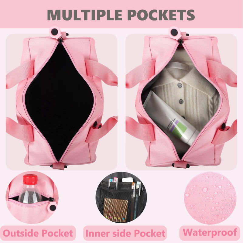 Dance Bag for Girls Kids Duffle Ballet Bag Women Birthday Gifts for Girls | Small Gym Duffle Bags Overnight Travel Bags Workout Duffel Bag,Waterproof Fabric,for Toddler Teen and Women,Girls Gift Pink L