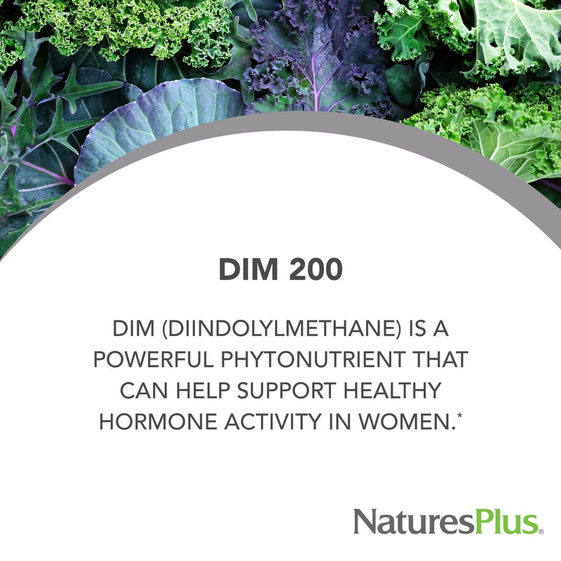 NaturesPlus PRO DIM 200 mg - 60 Capsules - Supports Healthy Estrogen Levels - Non-GMO, Vegan & Gluten Free - 30 Servings