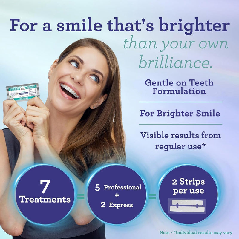 [Australia] - GuruNanda Teeth Whitening Strips - 7-Day Treatment with Non-Slip, Dry Strip Technology - Whitening Designed with Care for a Brighter Smile 14 Count (Pack of 1) 