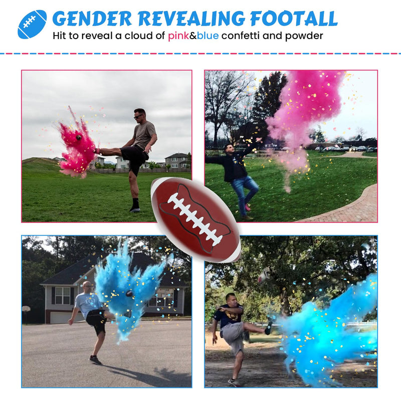 Gender Reveal Football Gender Reveal Kit Football with Confetti&Powder Blue and Pink Boy or Girl Exploding American for Games Baby Shower Party Supplies and Ideas