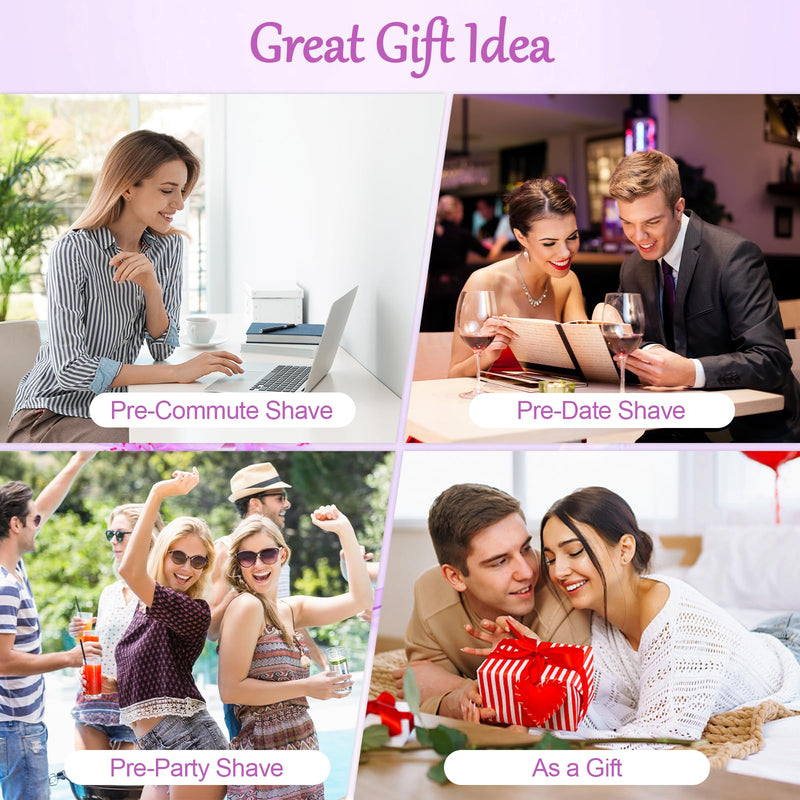 [Australia] - 2-in-1 Bikini Trimmer for Women, Bikini Shaver, Dual Head Electric Razor, IPX7 Waterproof Wet/Dry, USB Rechargeable for Pubic/Underarm/Leg, Pink Purple 