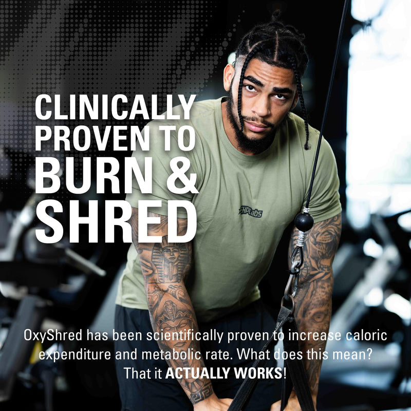EHPlabs OxyShred Thermogenic Pre Workout Powder & Shredding Supplement - Clinically Proven Pre Workout Powder with L Glutamine & Acetyl L Carnitine, Energy Boost Drink - Cosmic Blast, 60 Servings