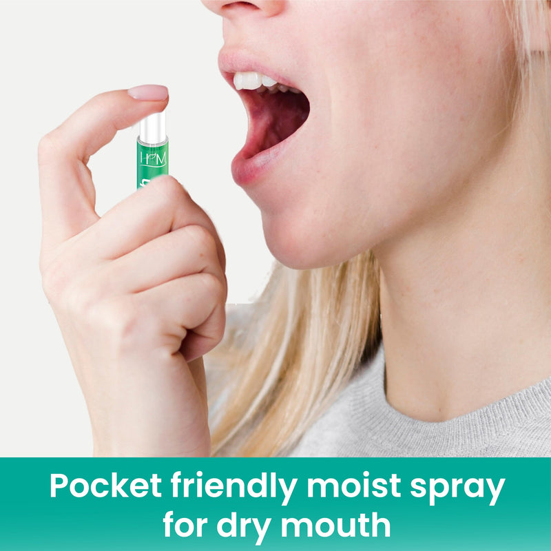 [Australia] - HM - Dry Mouth Flavoured Spray Xylitol - Alcohol Free | Instantly Hydrate & Moisturize | pH Balanced | Promotes Saliva Production & Soothes, Bad Breath | Pack of 4 x 0.33 oz [1.35 Oz] 