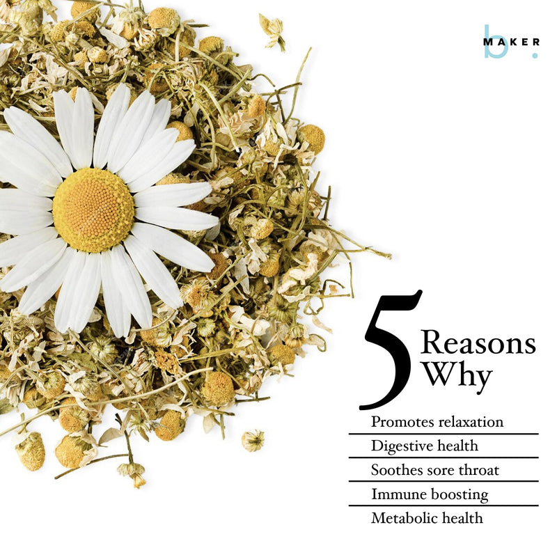 [Australia] - bMAKER Dried Chamomile Flowers (4oz) - Bulk Bag - Kosher Certified Chamomile for Relaxation, Dried Flowers for Soap Making, Lotion, Shampoo, Loose Leaf Chamomile Tea 