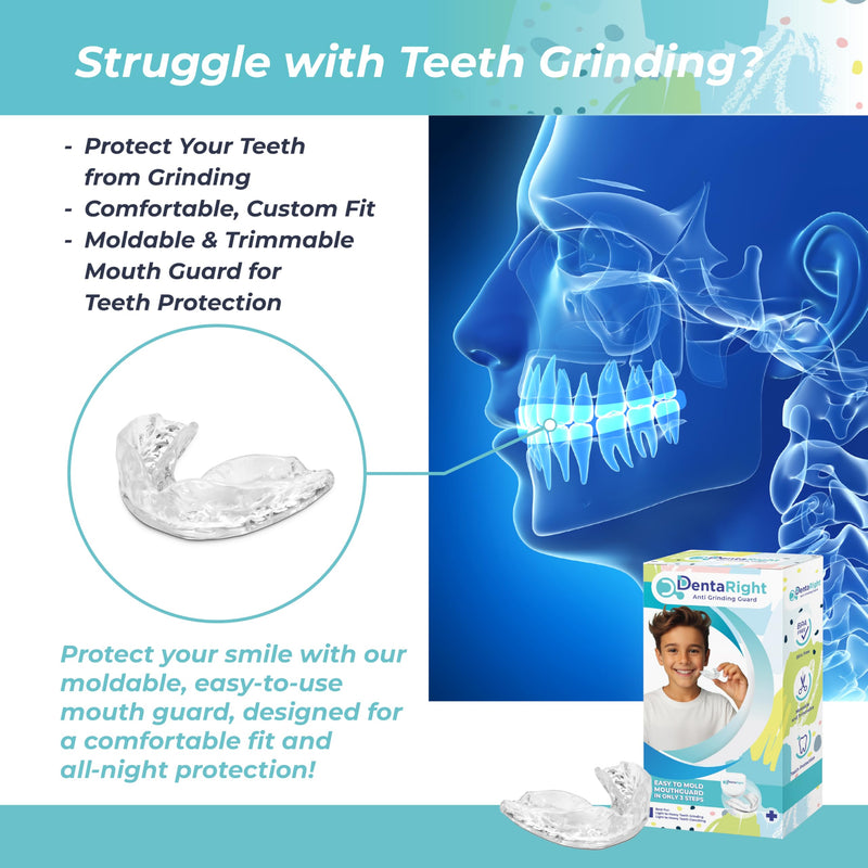 6-Pack Moldable Mouth Guards for Teeth Grinding and Clenching – Reusable, Trimmable Custom Fit Anti-Grinding Guards – 2 Sizes (4 Small + 2 Regular) for Small Mouths