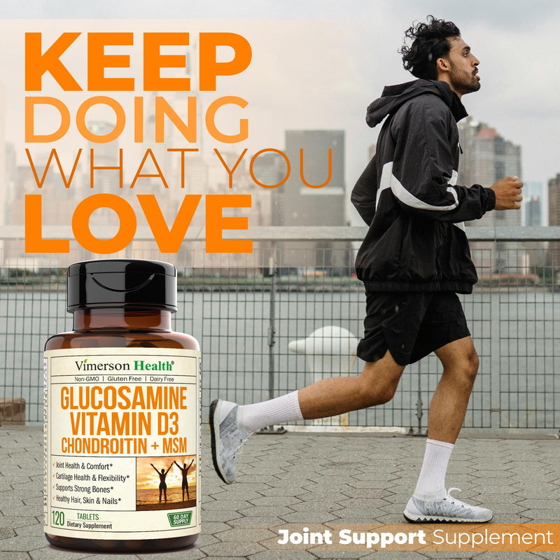 [Australia] - Glucosamine Chondroitin with Vitamin D, Boswellia, Bromelain - Joint Supplement for Women & Men ‚Äì Supports Bone Health, Mobility & Comfort - Joint Support Supplement with Vit D - FSA Eligible 120 Tabs 120 Count (Pack of 1) 