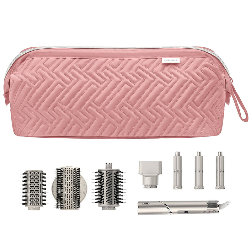 [Australia] - Leudes Hair Tools Travel Bag for Shark Flexstyle Carrying Case Portable Shark Hair Air Wrap Dryer Case Waterproof Dustproof Flat Curling Iron Travel Organizer (Dark Pink) 467.17 cubic inches Dark Pink 