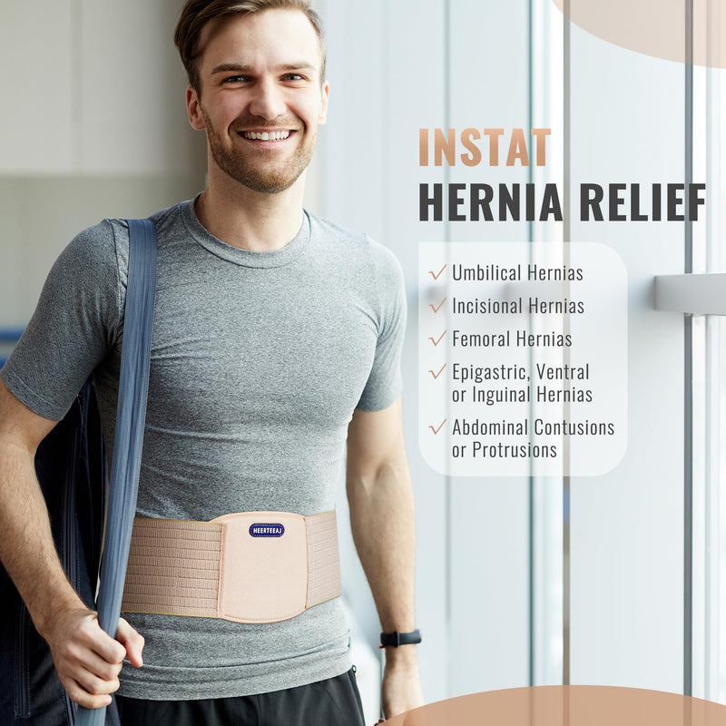 [Australia] - Abdominal Hernia Belt, Abdominal Hernia Belt for Men, Women, Belly Button Umbilical Hernia Binder w/1 Hernia Compression Pads L 1 