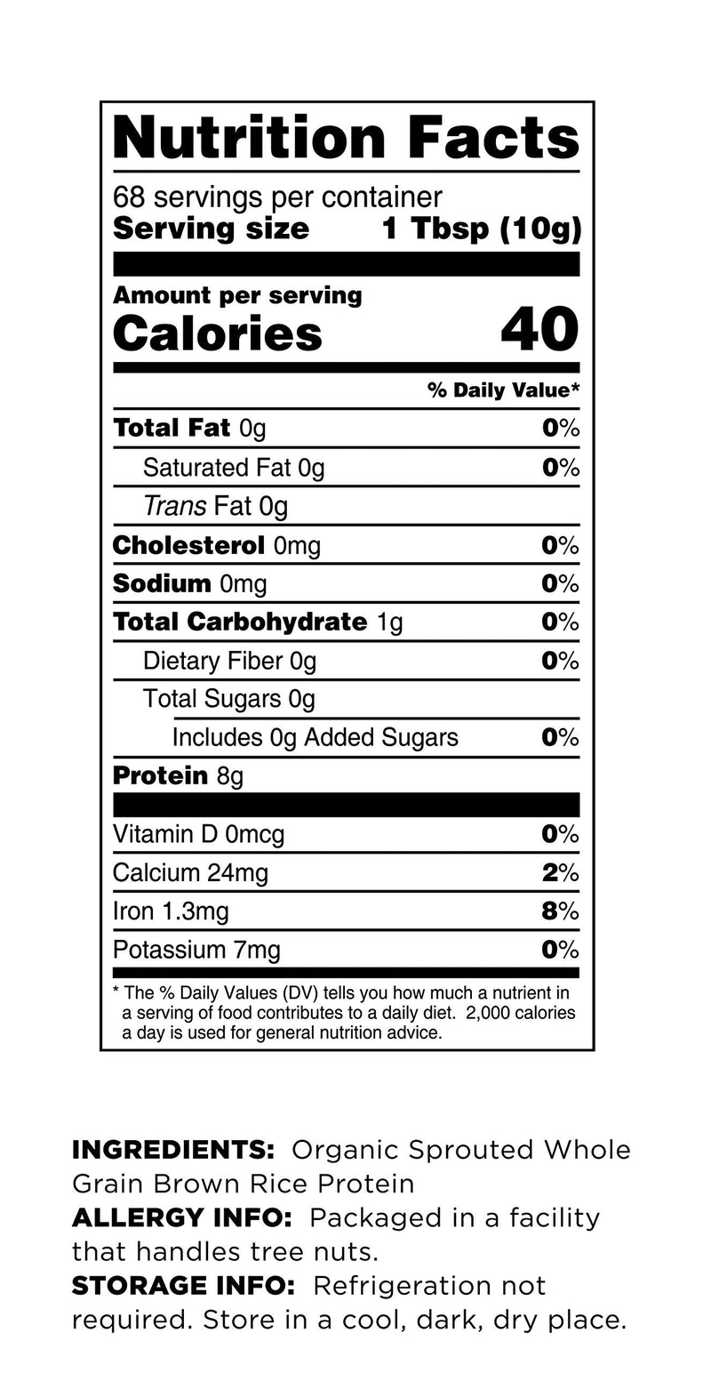 [Australia] - Terrasoul Superfoods Organic Sprouted Brown Rice Protein Powder, 1.5 Pounds 
