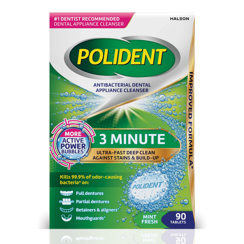 Polident 3 Minute Denture Cleanser Tablets - 90 count