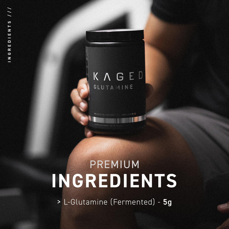 [Australia] - Kaged MUSCLE, L-Glutamine Powder 500 Gram, Vegan, Support Muscle Recovery, Post Workout, Glutamine, Banned-Substance Free, Unflavored, 100 Servings 