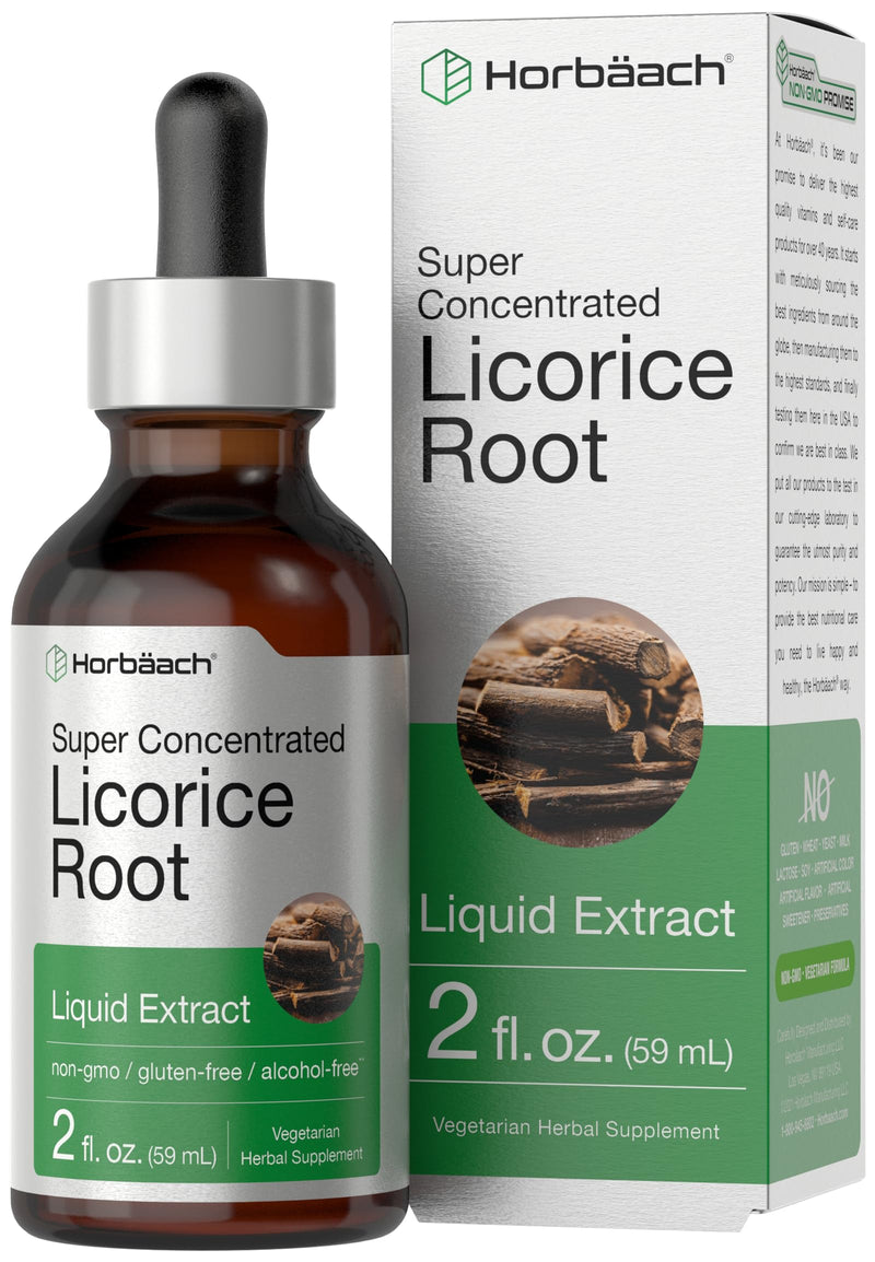 Horbäach Licorice Root Extract | 2 fl oz | Alcohol Free Tincture | Vegetarian, Non-GMO, Gluten Free Liquid