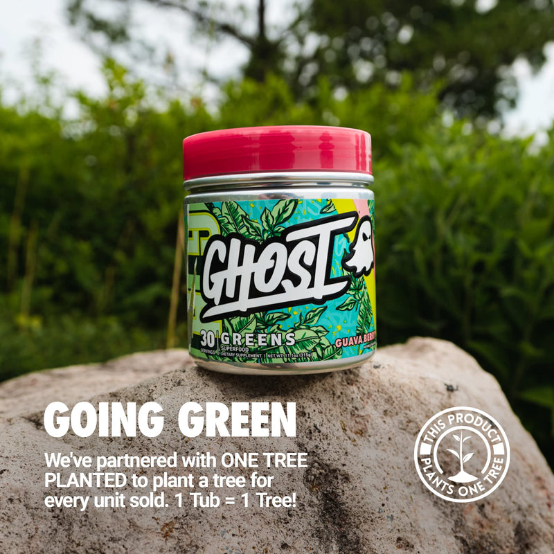 [Australia] - GHOST Greens Superfood Powder, Guava Berry - 30 Servings - 19 Super Greens & Reds, Fruits, Vegetables, Spirulina, & Chlorella, Prebiotics, 10 Billion CFU Probiotic & Digestive Enzymes - Gluten-Free 