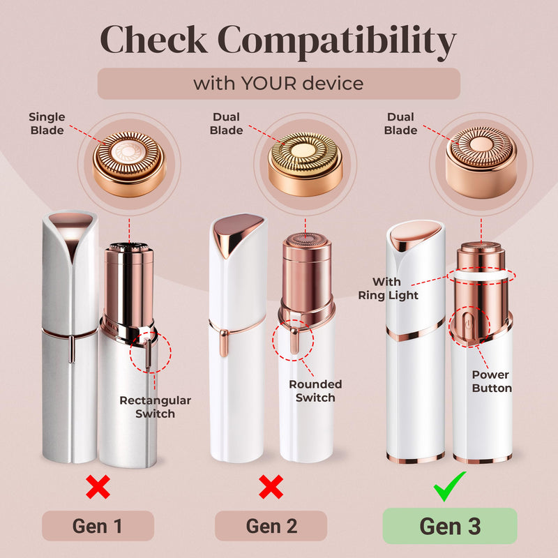 [Australia] - Gen 3 Replacement Heads for Finishing Touch Flawless Facial Hair Removal for Women, Also fits Profeir innobeaut gurelax EVIEY KRADAA VISOFO bikurpia Hair Remover Razor Generation 3 (Set of 4) 