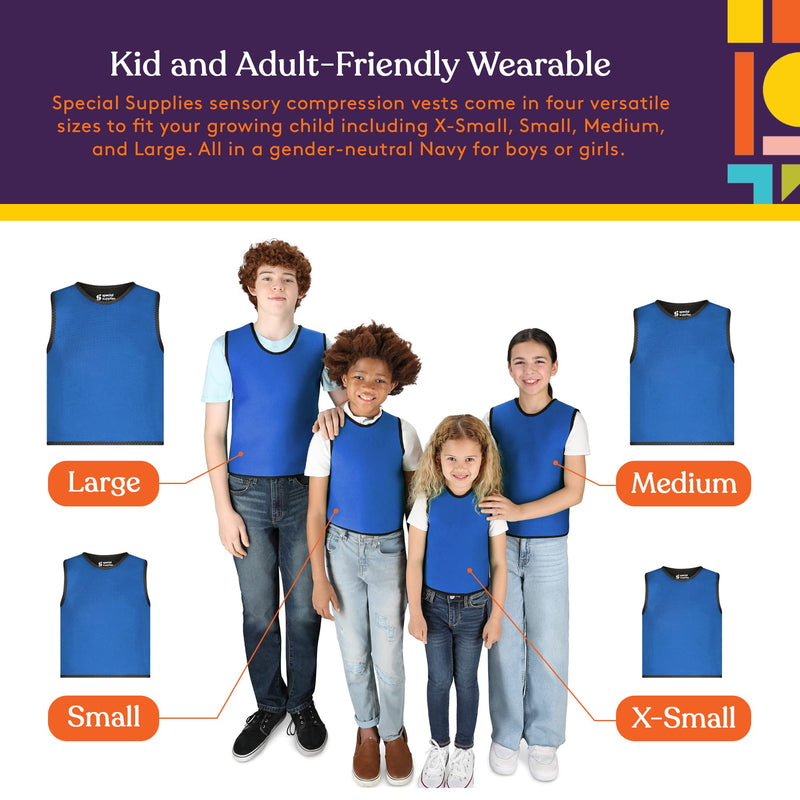 [Australia] - Special Supplies Sensory Compression Vest Deep Pressure Comfort (Blue, X-Small) X-Small (Pack of 1) Blue 