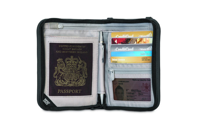 Pacsafe Rfidsafe V150 Anti-theft Blocking Compact Passport Wallet, Black
