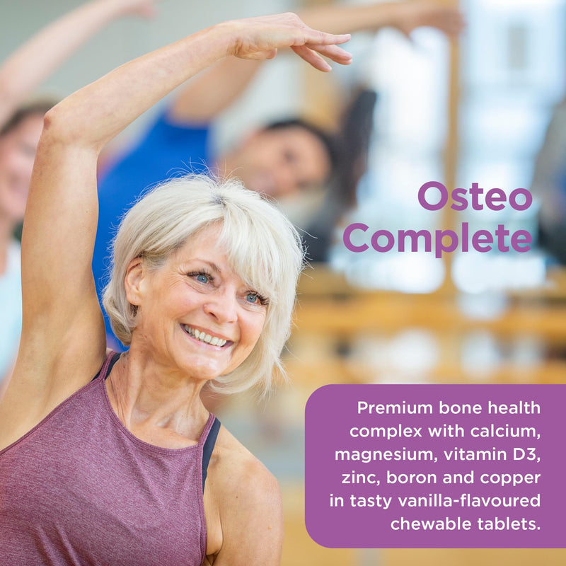 Healthspan Osteo Complete Bone Support | 240 Vanilla Chewable Tablets | Bone, Teeth & Muscle Health | with Vitamin D3, Zinc, Calcium, Magnesium, Boron & Copper | Vegetarian